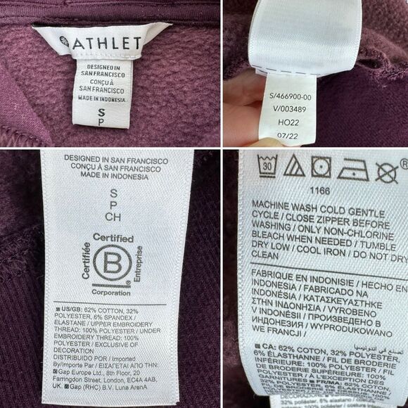 Athleta Retroplush Embroidered Hoodie Sweatshirt Size Small - Picture 15 of 15